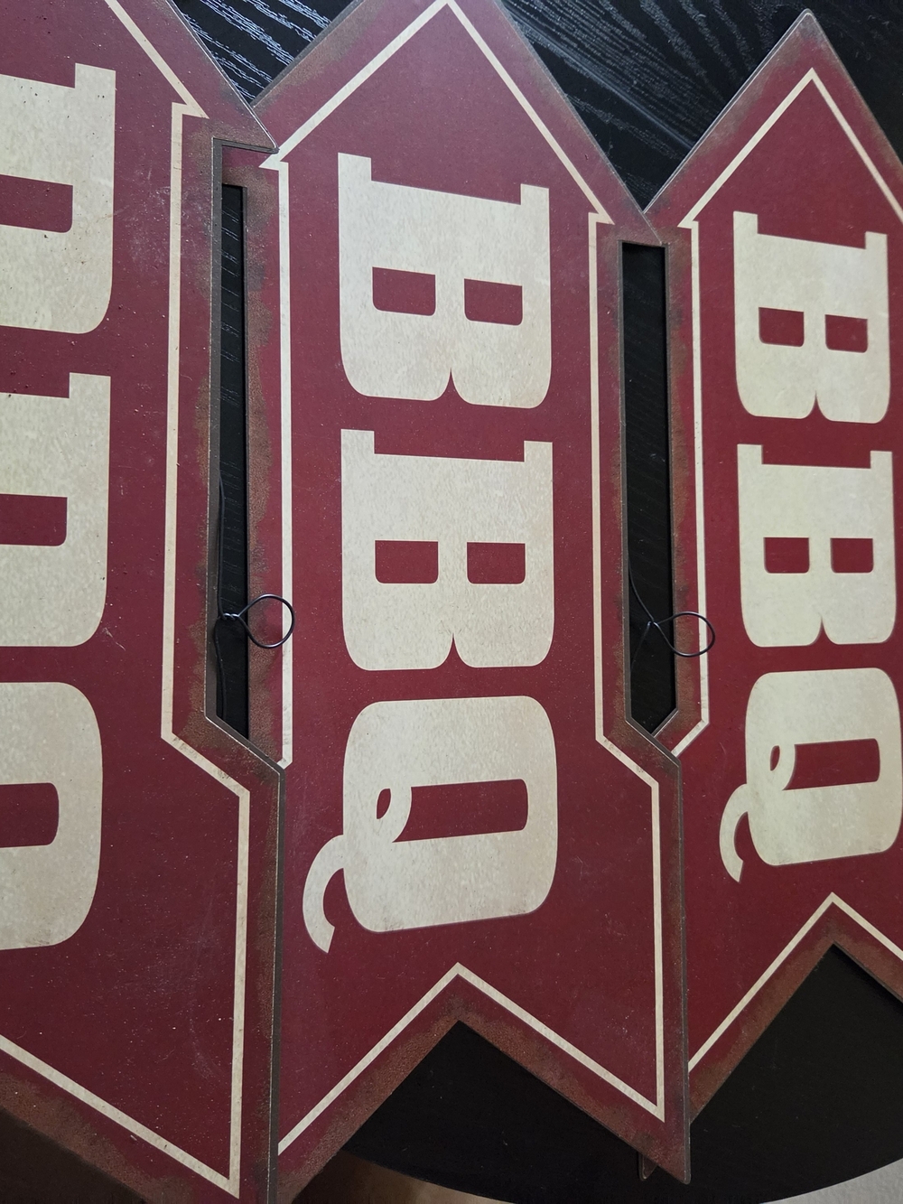 BBQ Arrow - Red and Cream Kitchen Sign Metal Signage For Business